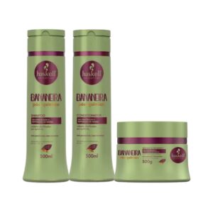 Kit HASKELL Pós Quimica Bananeira Shampoo + Condicionador + Máscara- Brasil Cosméticos