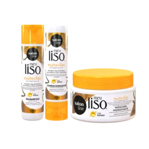 Meu Liso Muito+Liso Kit Champú + Acondicionador + Mascarilla Hidratante Salon Line