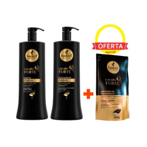 Haskell Cavalo Forte Kit Profissional Shampoo 1L + Condicionador 1L + OFERTA Refil Máscara Cavalo Forte