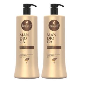 Kit Mandioca Haskell Auxilia Crescer Shampoo + Condicionador 1L- Brasil Cosméticos