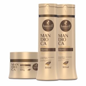 Kit Haskell Mandioca PACK Shampoo + Condicionador + Máscara- Brasil Cosméticos