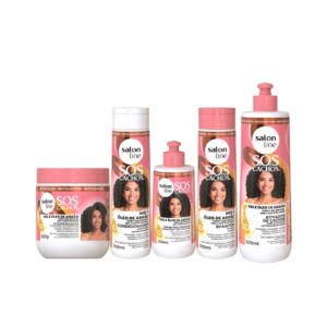 Kit Salon Line SOS Cachos Mel Cachos Intensos Shampoo + Condicionador + Creme Para Pentear + 2 Ativadores de Cacho
