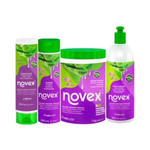 Kit Novex Champú Super Babosão Aloe Vera 300ml + Acondicionador 300 ml + Mascarilla 1kg + Crema para Peinar 500g