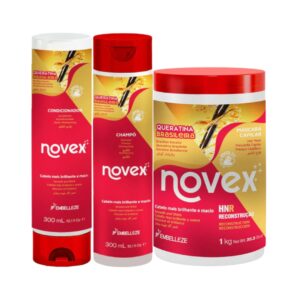 Kit Novex Champú + Acondicionador + Mascarilla Keratina Brasileña 1kg
