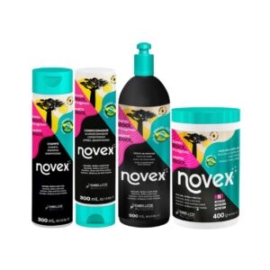 Kit Novex Novex Santo Negro Poderoso Champú 300ml + Acondicionador 300ml + Mascarilla 400g + Crema Peinar 500ml