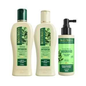 Kit Bio Extratus 3 Produtos Jaborandi Antiqueda Shampoo + Condicionador + Tônico Capilar Anti queda