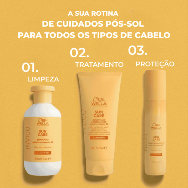 El kit Wella Professionals Invigo Sun Care ofrece protección UV, hidratación y reparación intensiva para todo tipo de cabello antes, durante y después de la exposición al sol.v