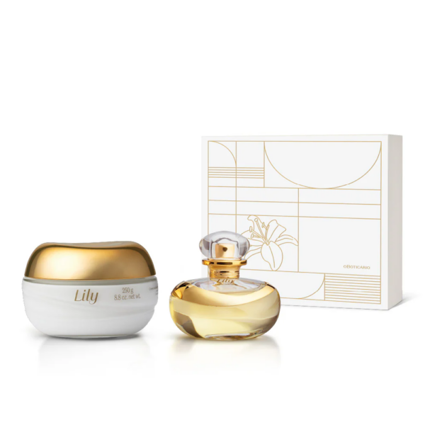 Lily é uma fragrância feminina icónica que une a delicadeza do floral com a força marcante das madeiras. Uma experiência olfativa sem igual. Este Kit inclui: Lily Eau de Parfum, 75ml Creme Hidratante Acetinado Lily, 250g O presente perfeito!