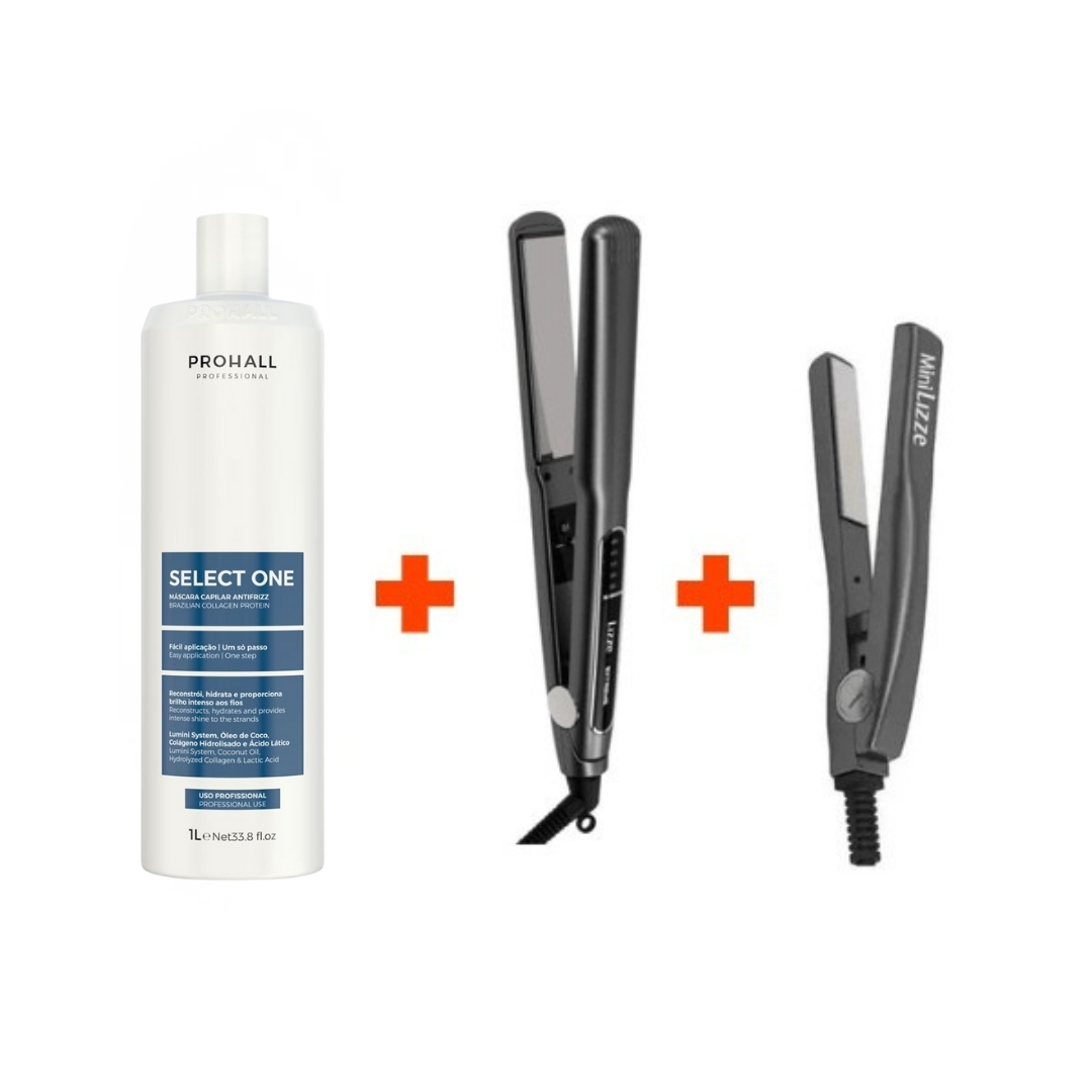 Prohall Select One Proteína de Colágeno 1L + Lizze Extreme Plancha 250 °C + Mini Lizze