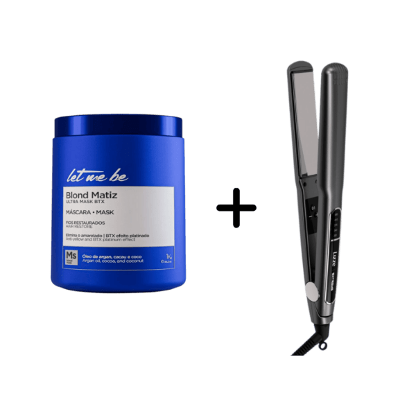 Promove a selagem perfeita das cutículas, a restauração e reparação do cabelo.É o anti-frizz perfeito para as loiras e descoloradas, pois reduz o volume e o frizz ao mesmo tempo em que matiza os fios. Possui uma textura violeta com “Ultra Blue” e “Anti Yellow” que neutraliza o amarelo indesejado dos fios claros, devolvendo o platinado e mantendo um tom loiro mais frio e cor equilibrada.  Elaborado com Cacau proporciona um alisamento completo e uma hidratação profunda. Enriquecido com polifenóis e ácidos orgânicos associado a resinas naturais, promovem o selamento, condicionamento e nutrição capilar. Elaborado com Cacau com excelentes propriedades emolientes, nutritivas e doadoras de brilho que envolvem os fios como um filme protetor, restabelecendo o aspecto natural sobre os cabelos deixando os leve e soltos. Resultado: Efeito Liso Prolongado; Anti Frizz; Hidratação Profunda; Ativos Naturais Saiba mais sobre: PRANCHA LIZZE EXTREME 250ºC TITANIUM Experimente a inovação em alisamento capilar com a Lizze Prancha Extreme 250°C Titanium. Com placas de titânio ultralisas e aquecimento rápido, esta prancha proporciona resultados impecáveis em cada passada, deixando seu cabelo incrivelmente liso, sedoso e sem frizz. Domine seu estilo com facilidade e segurança com a Lizze Prancha Extreme 250°C Titanium. Economize 70% do seu tempo com a prancha de titânio mais quente e rápida do mercado, que atinge a temperatura de até 250 C . + Informação: Crianças podem usar? Meninas a partir do primeiro ciclo menstrual e meninos a partir de 12 anos. Gestantes/lactantes: Gestantes e lactante recomendamos orientações médicas. Composição: Cetearyl Alcohol, Ceteareth-20, Isopropyl Palmitate, EDTA, Glutamic Acid, Coconut (Cocus Nucifera) Extract, Theobroma Cacao Extract,  Cetrimonium Chloride,   Methylchloroisothiazolinone / Methylisothiazolinone, Paraffinum Liquidum, BHT, PEG 90M,  Cyclopentasiloxane (And) Dimethiconol,  Cyclopentasiloxane (E) Dimethicone, Tamarindus Indica Extract, Cinnamomum Zeylanicum Bark Extract/ Acorus Calamus Root Extract/ Commiphora Myrrha Resin Extract/ Ólea Europaea (Olive) Fruit Oil,  Butyrospermum Parkii (Shea) Butter , PARFFUM ( Alpha-Isomethyl Ionone/ Benzyl Salicylate/ Butyphenyl Methypropional/ Citral/ Citronellol/Coumarin/ Geraniol/ Hexyl Cinnamal/ Hidroxyisohexyk 3-Cyclohexene Carboxaldelyde/ Limonene), Citric Acid, Acid Violet 43, Hydrolized Wheat Protein,  Hydrolyzed Soy Protein, Carbocysteine,  Threonine, Serine e Aqua. PRECAUÇÕES: Uso externo. Não expor ao sol nem a temperaturas superiores a 50ºC. Manter fora do alcance das crianças. Evitar contato com os olhos, proteger os olhos durante a aplicação. Em caso de contato, enxaguar com água imediatamente e abundantemente. Em caso de irritação suspenda o uso do produto. Seguir as instruções de uso. Este produto somente deve ser utilizado para o fim a que se destina, Respeite o tempo de pausa indicado pela marca. Faça sempre o teste de mecha. Não aplique e nem esfregue o produto no couro cabeludo, respeite o espaço de 1 a 2 centímetros entre o couro cabeludo e o produto. Benefícios e Diferenças da Lizze Extreme: Lizze Prancha Extreme, com sistema de alta efetividade no aquecimento (ultra rápido), condução e reposição da temperatura; Possui Cabo Giratório garantindo maior conforto e praticidade; Visor de Led e Teclas para controle da temperatura; Placas revestidas em Titânio: Protegem os fios e tornam o processo de alisamento mais rápido, preciso e uniforme; Mch: Resistências de cerâmica que não perdem calor ao passar no cabelo; Projetada com a mais avançada tecnologia em alisamento capilar, esta prancha combina alta temperatura de até 250°C com placas de titânio ultralisas para resultados impecáveis em cada passagem. Composta por placas de titânio flutuantes, que se ajustam perfeitamente aos fios, proporcionando um alisamento suave e uniforme, enquanto a sua tecnologia de iões negativos elimina o frizz e sela as cutículas, deixando o cabelo radiante e saudável.