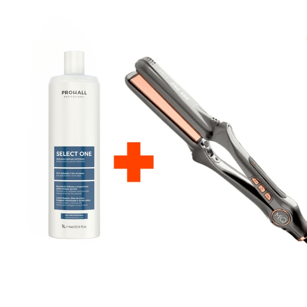 Prohall Select One Collagen Protein Smoothing System 1L + Prancha de Titânio MQ Pro 480