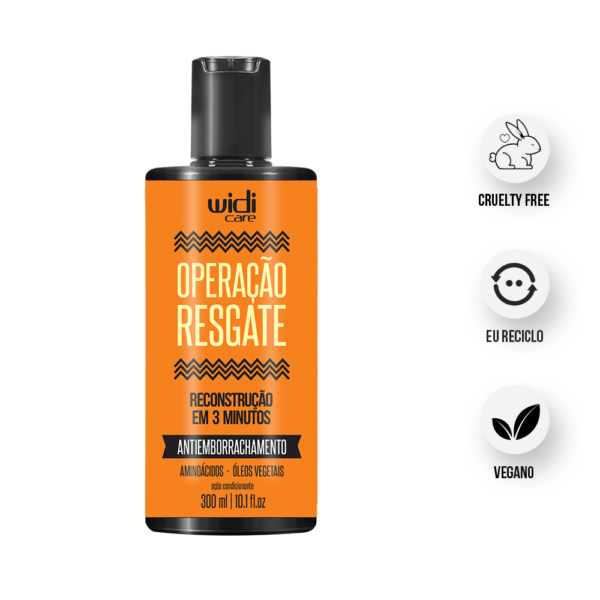 Widi Care Operação Resgate champô reconstrutor 300ml + Widi Care Operação Resgate máscara reconstrutor 300ml O champo Reconstrutor Operação Resgate da Widi Care é a solução para cabelos danificados, seja por desgaste natural ou processos químicos. Ele oferece uma limpeza suave enquanto auxilia na recuperação da estrutura dos fios. Sua fórmula única protege a cor e proporciona força aos cabelos, graças ao complexo de aminoácidos presentes em sua composição. A OPERAÇÃO RESGATE RECONSTRUÇÃO da Widi Care é um tratamento intensivo contra o emborrachamento capilar e repositor de massa, com resultados visíveis em apenas 3 MINUTOS! Sua fórmula avançada possui um poder instantâneo de reconstrução e rejuvenescimento da fibra capilar. Atuando como um verdadeiro socorro para seus fios, este produto é reparador e fortalecedor, neutralizando o emborrachamento e o enfraquecimento causados por produtos químicos ou desgaste natural. Preenchendo fissuras, proporciona saúde, maciez, recuperação e proteção aos seus cabelos.