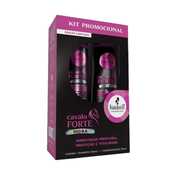 KIT HASKELL CAVALO FORTE HIDRA SHAMPOO 500ML+CONDICIONADOR 300ML + OFETA MÁSCARA DE 50G