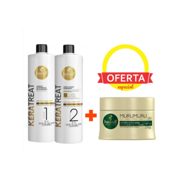 Kit Haskel Keratrat mais oferta máscara Murumuru 300g