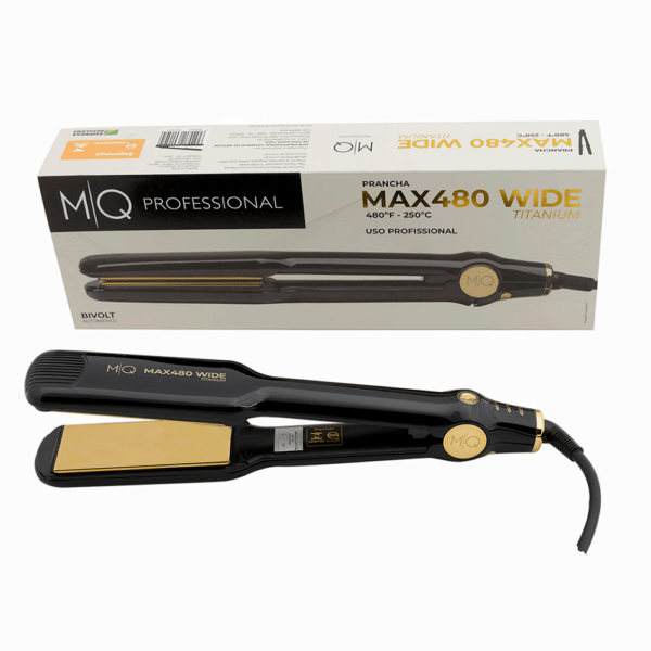 Prancha MQ Profissional Max Wide Pro 480ºF Titanium Bivolt Automático