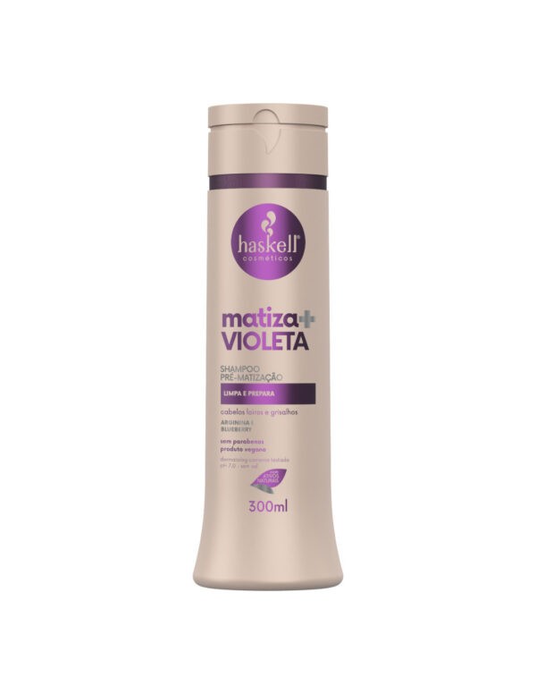 Haskell Matiza+ Color Roxo/Violet Shampoo 300ml  para Cabelos loiros ou grisalhos