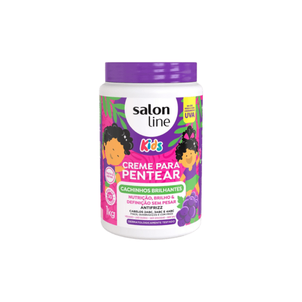 Salon Line Kids Cachinhos Brilhantes Uva Creme Para Pentear 1Kg