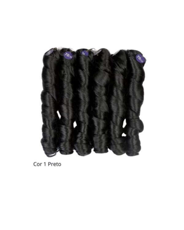 Ser Mulher Trança French Curl Para Tranças Leves Cor 1Preto Intenso - 70 cm 480 Gramas