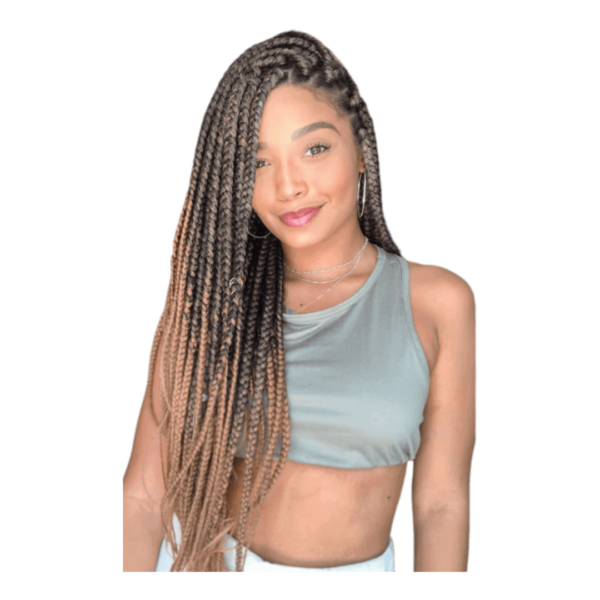 Fibra sintética de 522G para método Box Braids! Possibilidade de diversos tipos de penteados como: Box braids, tranças soltas, enraizadas, twists e outros métodos. Anéis incluídos!