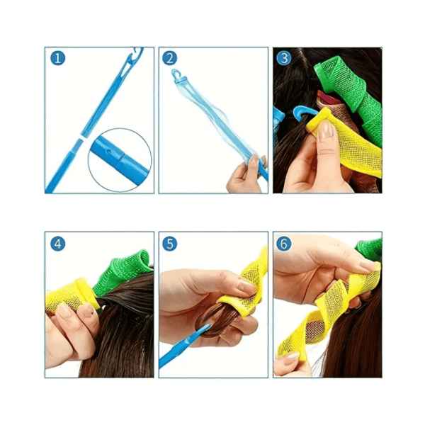 Rolos de Cabelo Torção Espiral Curlformer – rolos mágicos para criar cachos perfeitos com praticidade e estilo profissional.