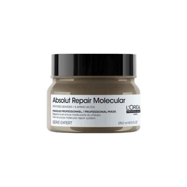 Máscara L'Oréal Absolut Repair Molecular! Repara e fortalece para un cabelo mais forte e suave! +94% forte, +85% de suavidade. Para todo o tipo de cabelo danificado.