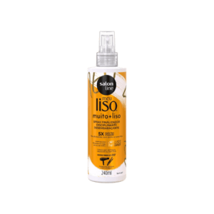 O Spray Defrizante Protetor Térmico Meu Liso Muito + Liso promove hidratação intensa, fios bem alinhados, controle de volume e muito brilho. 