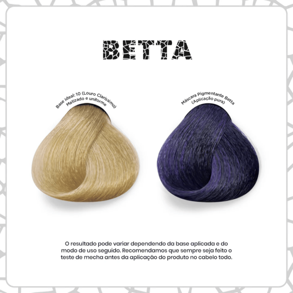 Uma máscara pigmentante semi-permanente, sem amônia, parabenos ou peróxidos, desenvolvida para proporcionar uma cor Roxo Escuro intensa e vibrante! Permite a mistura com outras cores podendo assim obter novos tons! Possui durabilidade de 5 a 25 lavagens.