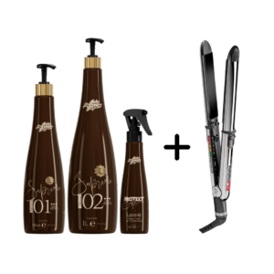 Alisamento Sem Formol Liso Lambido Supreme, oferece 5x mais brilho e maciez, com ativos reconstrutores para cabelos saudáveis e alinhados. Combinado com a Prancha BaByliss PRO Elipsis 3000 230ºC, equipada com tecnologia de ponta e materiais de vanguarda, garante resultados profissionais excepcionais e de alta performance.