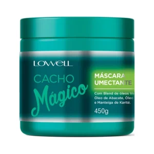 A Lowell Cacho Mágico Máscara Umectante 450g foi especialmente desenvolvida para cabelos cacheados, proporcionando hidratação profunda que combate o ressecamento e a aspereza dos fios. Sua fórmula enriquecida fortalece, reduz o frizz e confere maciez duradoura, resultando em cachos saudáveis e brilhantes.