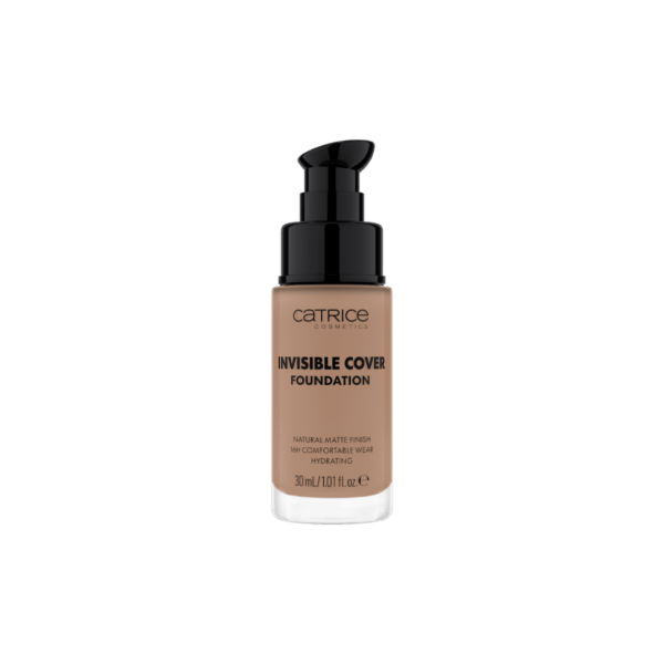 A Catrice Invisible Cover Foundation 037W é uma base líquida de longa duração que proporciona cobertura média e acabamento mate natural. Enriquecida com ácido hialurónico e aloé vera, hidrata a pele enquanto uniformiza o tom, garantindo conforto até 16 horas.