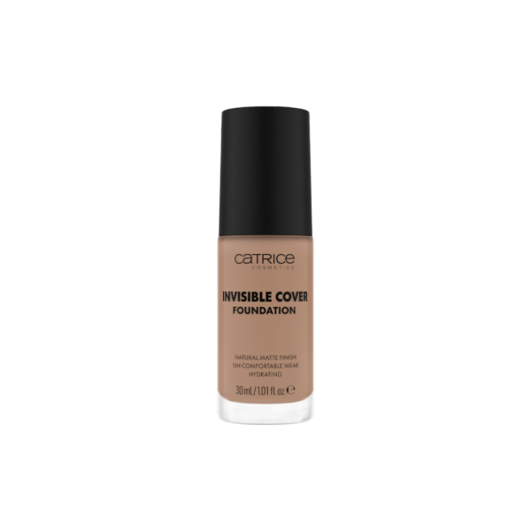 A Catrice Invisible Cover Foundation 037W é uma base líquida de longa duração que proporciona cobertura média e acabamento mate natural. Enriquecida com ácido hialurónico e aloé vera, hidrata a pele enquanto uniformiza o tom, garantindo conforto até 16 horas.