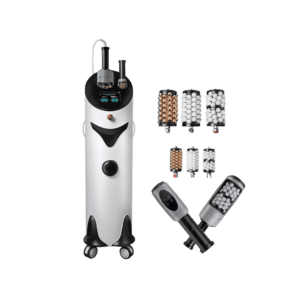 Um sistema inovador de terapia por microvibração compressiva. Com dois manípulos intercambiáveis, um com esferas de metal e outro com esferas de silicone, ele estimula a circulação sanguínea, reduz celulite e melhora a firmeza da pele. Sua tecnologia de alta precisão proporciona tratamentos eficazes para remodelação corporal e relaxamento muscular.