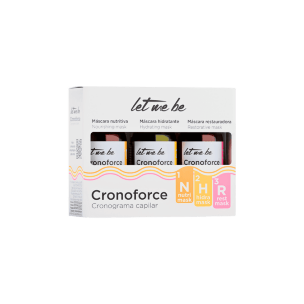 Transforme a saúde dos seus cabelos com o Kit Cronograma Capilar Cronoforce da Let Me Be. Este kit é composto por três ampolas ultra concentradas que oferecem um tratamento completo para nutrir, hidratar e restaurar os fios. Com fórmulas ricas em ingredientes naturais e livres de parabenos, o Kit Cronoforce garante cabelos revitalizados, macios, sedosos e com um brilho intenso.