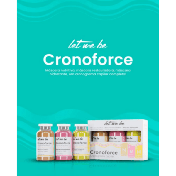 Transforme a saúde dos seus cabelos com o Kit Cronograma Capilar Cronoforce da Let Me Be. Este kit é composto por três ampolas ultra concentradas que oferecem um tratamento completo para nutrir, hidratar e restaurar os fios. Com fórmulas ricas em ingredientes naturais e livres de parabenos, o Kit Cronoforce garante cabelos revitalizados, macios, sedosos e com um brilho intenso.