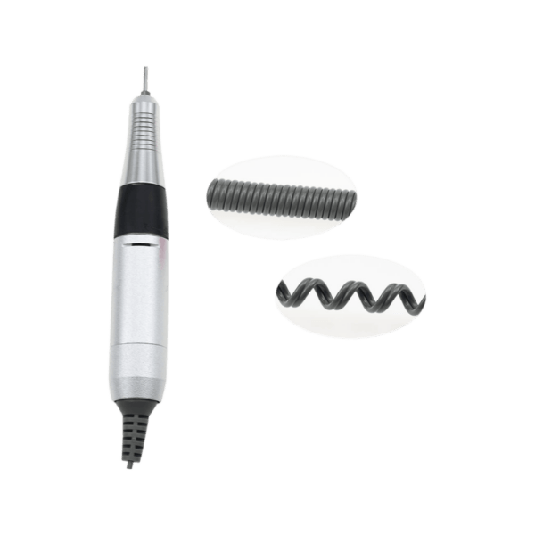 Caneta MS para set de manicure digital de 35.000 RPM, desenvolvida com um design compacto e ergonômico para maior conforto durante o uso. Equipada com uma ponteira protegida contra a entrada de pó, garante mais durabilidade e higiene.