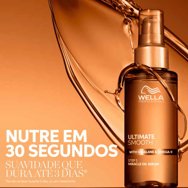 Tratamento nutritivo de luxo para cabelos secos e crespos! ULTIMATE SMOOTH Miracle Oil Serum é um óleo capilar delicado que nutre profundamente o cabelo por dentro e por fora, deixando-o visivelmente mais suave e brilhante - nutrindo o cabelo em 30 segundos, com maciez que dura até 3 dias*. Com esqualano e ômega-9.