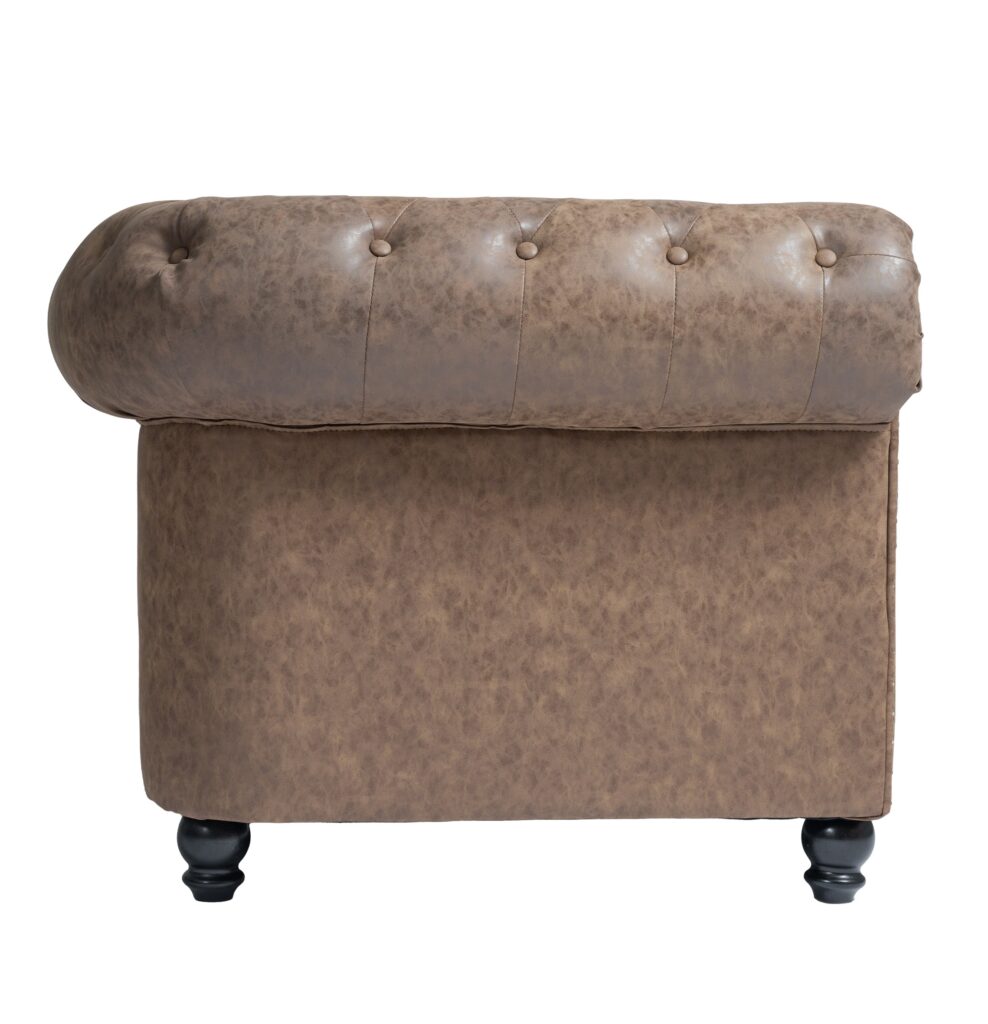 Mudi REPOSE Sofá Chesterfield de Espera Castanho Envelhecido - Imagen 4