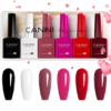 Conjunto com 6 vernizes gel HEMA Free, com fórmula segura e hipoalergênica. Cores intensas, acabamento profissional e longa duração. Ideal para uso profissional ou doméstico.
