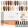 O Kit Canni Color Nail Gel Set Verniz Gel CC6 oferece uma paleta vibrante com 24 cores de verniz gel para unhas, garantindo acabamento duradouro e profissional.