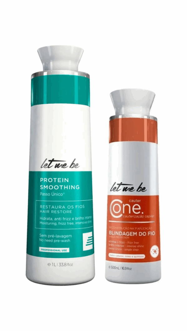 Let Me Be Kit Protein Smoothing Passo Único + Cauter One Blindagem do Fio 1 L / 500 ml