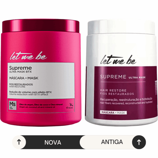 Let Me Be Kit Shampoo Supreme Mask Keratin 1 L + Máscara Supreme Ultra Mask BTX 1 k