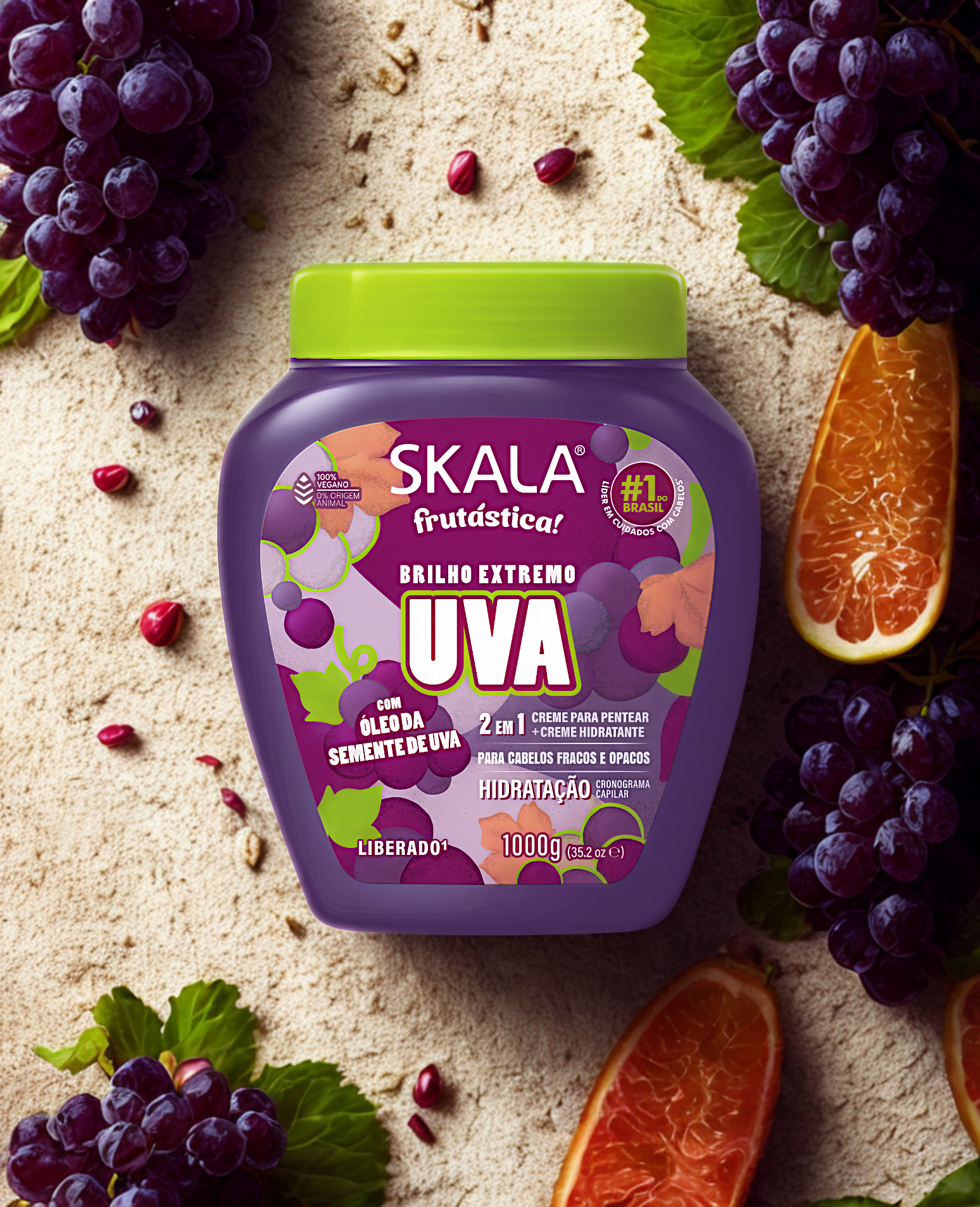Skala Frutástica Kit Cronograma Capilar Uva, Morango e Banana 3×1000g