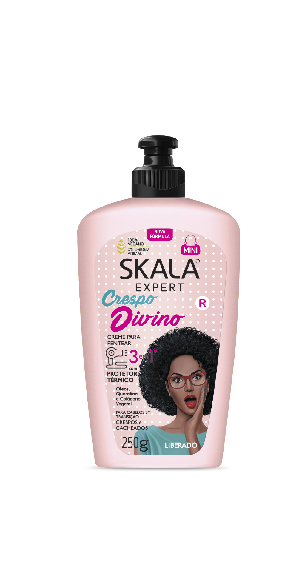 Skala Expert Creme 3 em 1 Crespo Divino Protetor Térmico 250 g (Mini)