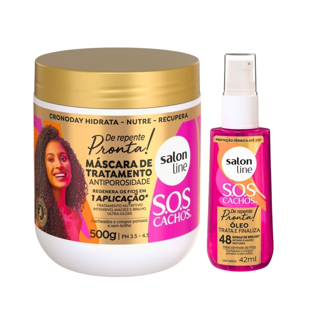 Salon Line Kit Máscara + Óleo De Repente Pronta! 500 g + 42 ml