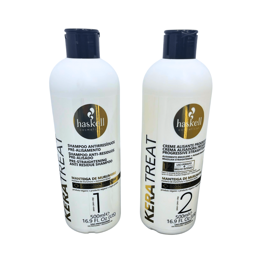 Kit Haskell Keratreat Shampoo 500ml + Creme Alisante 500ml