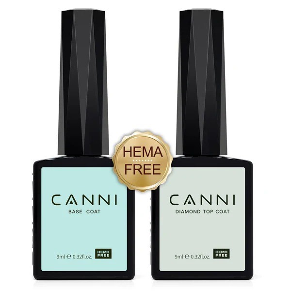 CANNI Conjunto Base e Top Coat HEMA Free/TPO Free 2x9ml