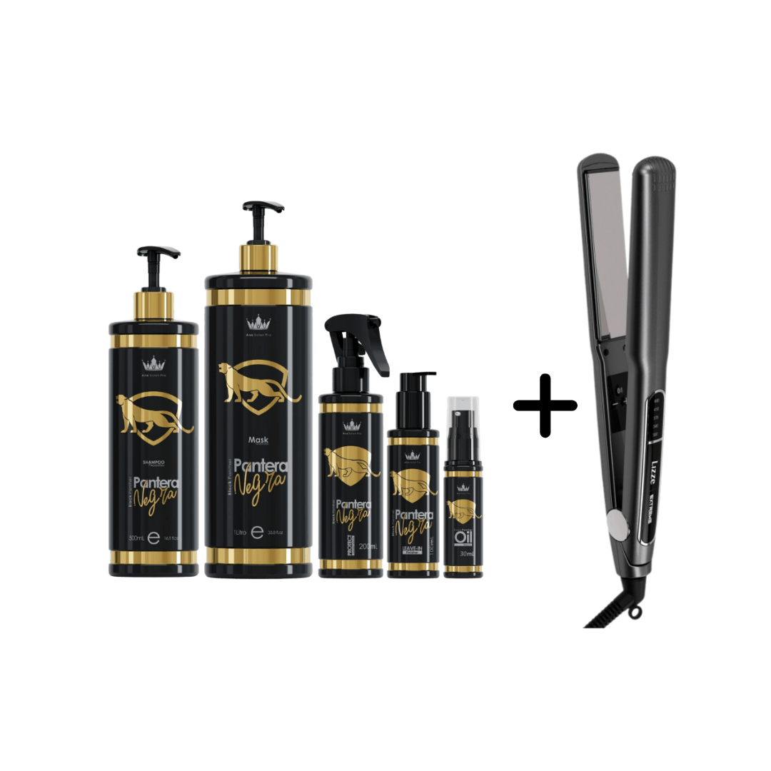 Ana Paula Carvalho Pantera Negra Kit Alisamento + Prancha Lizze Extreme 250°C Titânio