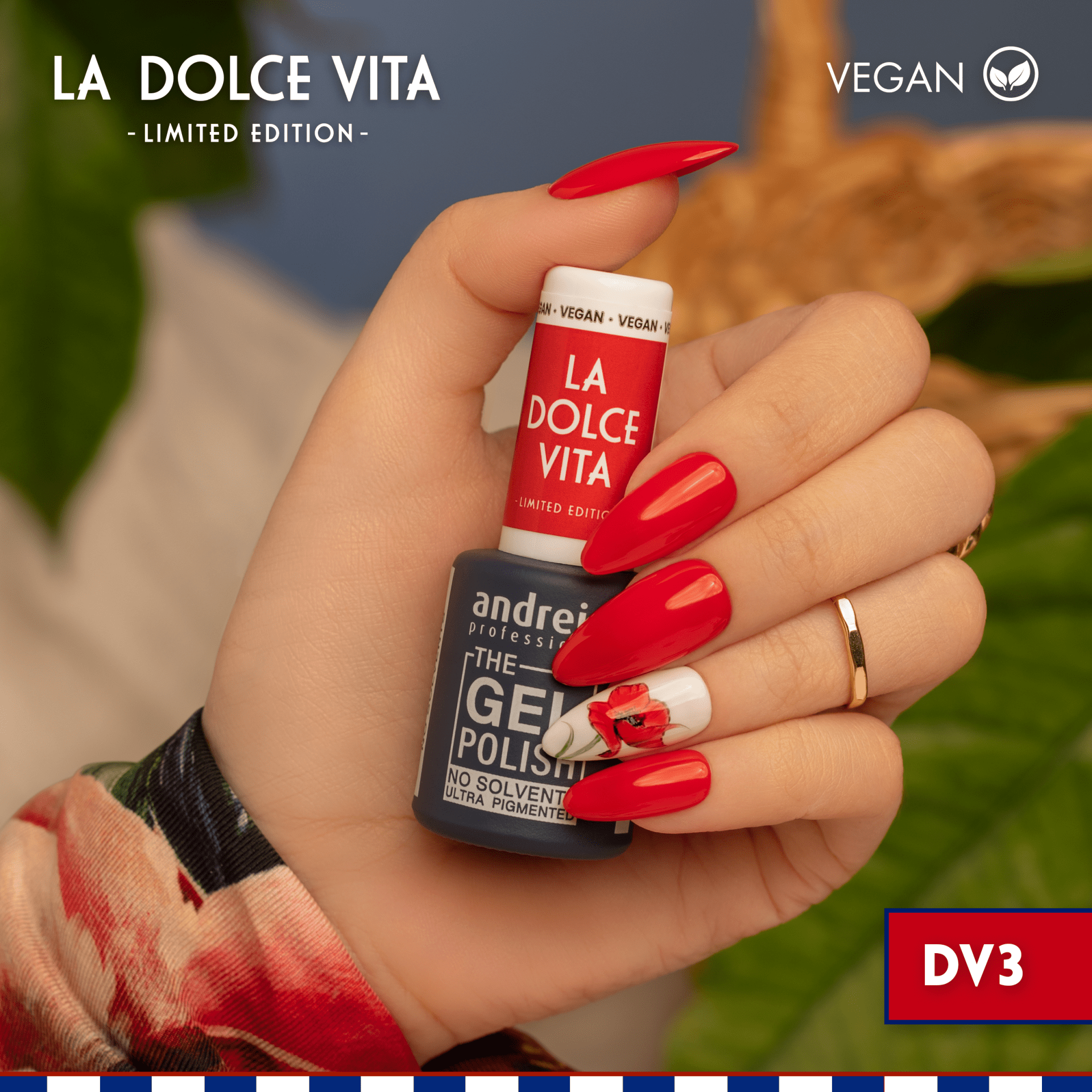 Andreia Professional The Gel Polish La Dolce Vita DV3 – Vermelho Intenso (Edição Limitada)