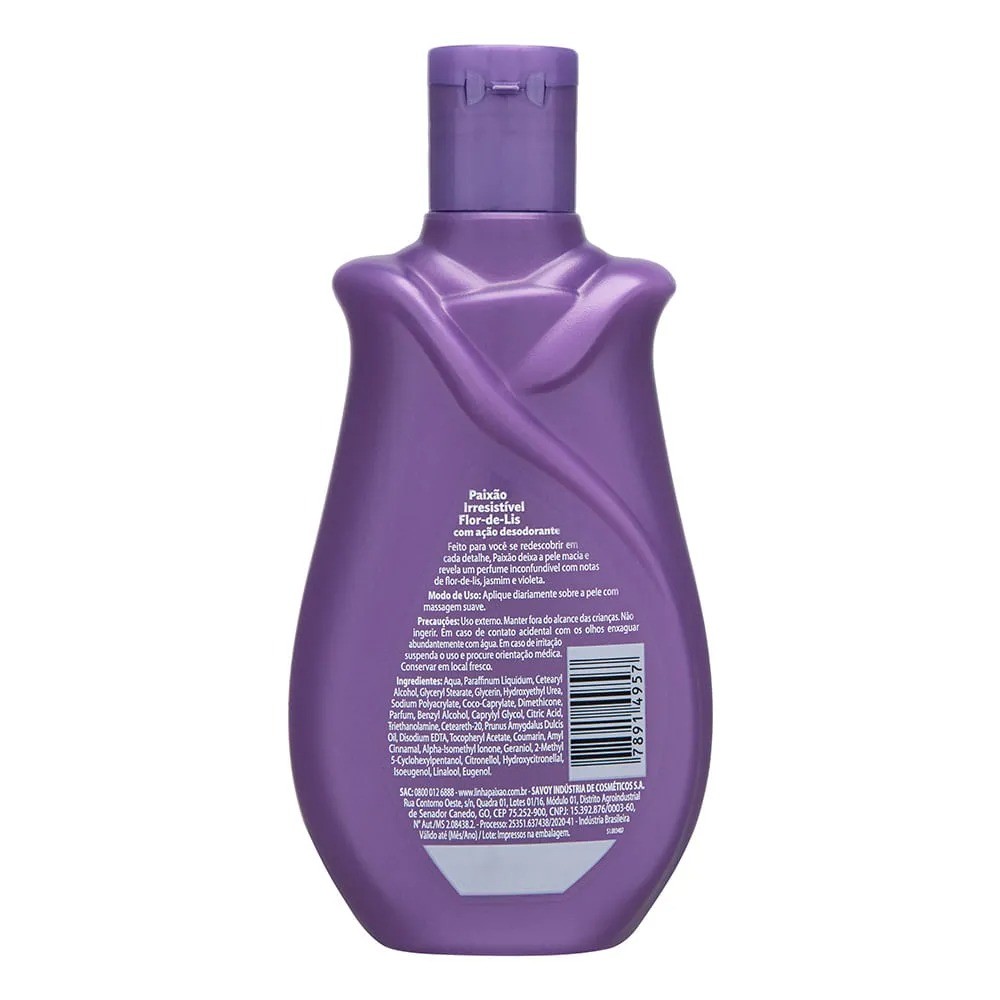 Paixão Loção Deo Hidratante Irresistível Flor-de-Lis 200 ml - Imagen 5