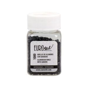Eurostil Anéis de Alumínio com Ranhura para Extensões Pretos 1000 un.